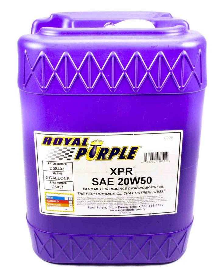 ROYAL PURPLE Motor Oil Extreme Performance Racing 20W50 Synthetic 5 gal Jug Each