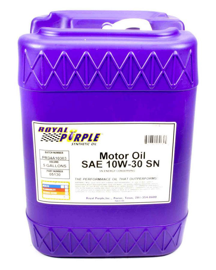 ROYAL PURPLE Motor Oil 10W30 Synthetic 5 gal Jug Each