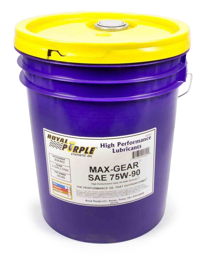 ROYAL PURPLE Gear Oil Max Gear 75W90 Limited Slip Additive Synthetic 5 gal Bucke