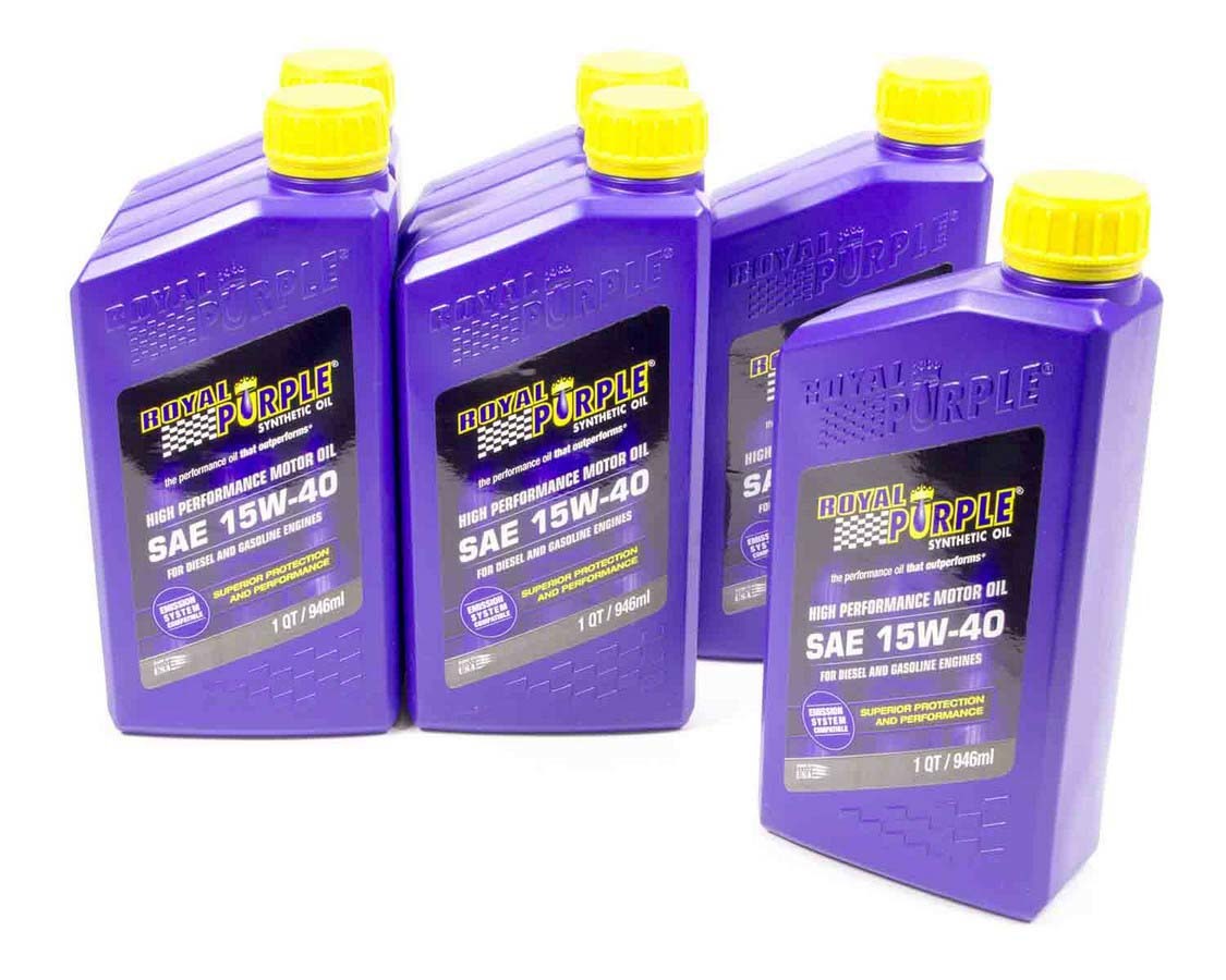 ROYAL PURPLE Motor Oil 15W40 Synthetic 1 qt Bottle Set of 6