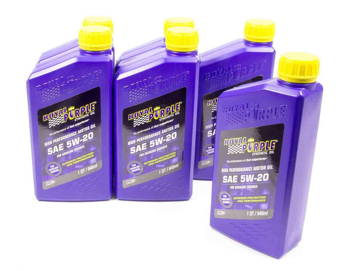 ROYAL PURPLE Motor Oil 5W20 Synthetic 1 qt Bottle Set of 6