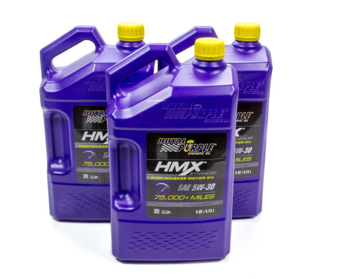 ROYAL PURPLE Motor Oil HMX High Mileage High Zinc 5W30 Synthetic 5 qt Jug Set of