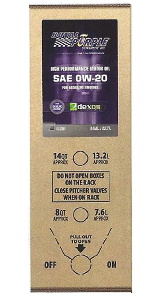 ROYAL PURPLE Motor Oil Multi-Grade SAE 0W20 6 gal Box Each