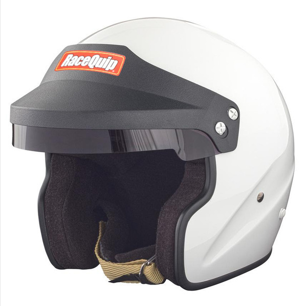 RACEQUIP/SAFEQUIP Helmet, Open Face, Snell SA2015, Head and Neck Support Ready, White, Small, Each