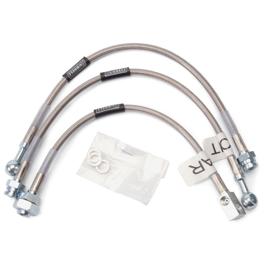 Russell Brake Hose Kit, Street Legal, DOT Approved, Braided Stainless, Without Traction Control, GM F-Body 1998-2002,