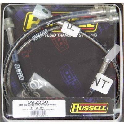 Russell 2005-2013 C6 Corvette Stainless Steel SS Braided Brake Line Kit