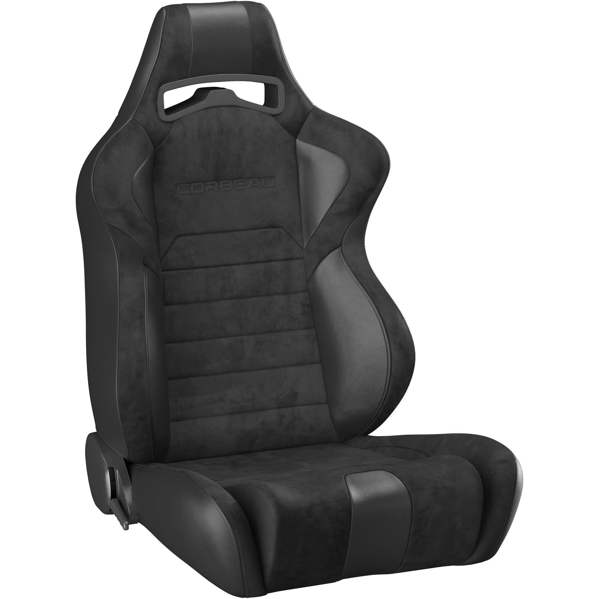 Corbeau LG1 Racing Seat, LG1 Black Vinyl/Black Microsuede Wide , S25501WPR