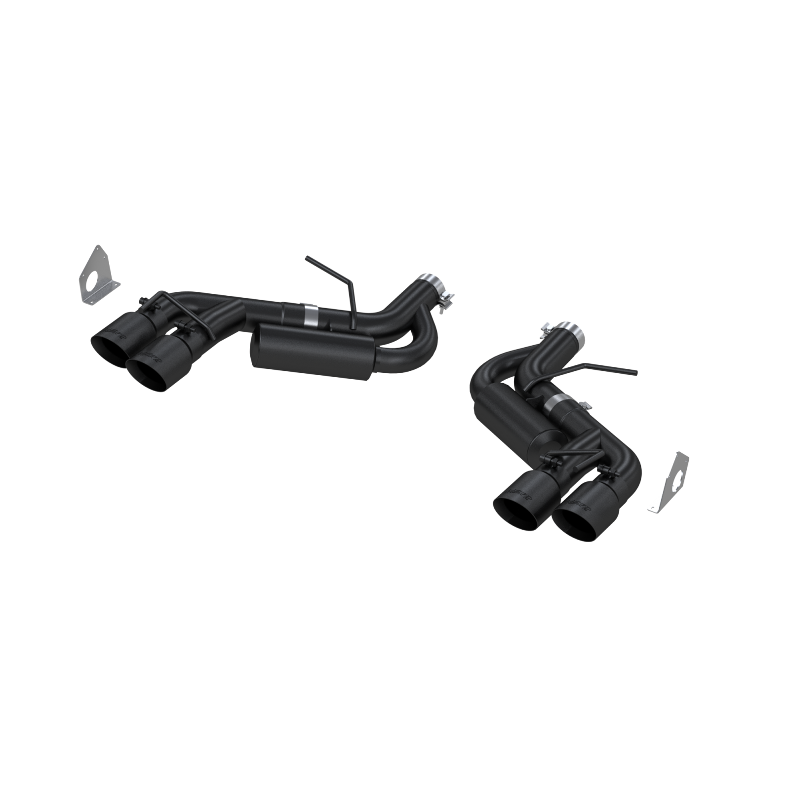 Chevrolet 3 in Dual Axle Back Quad Tips Black Coated For 16-23 Camaro SS V8 6.2L