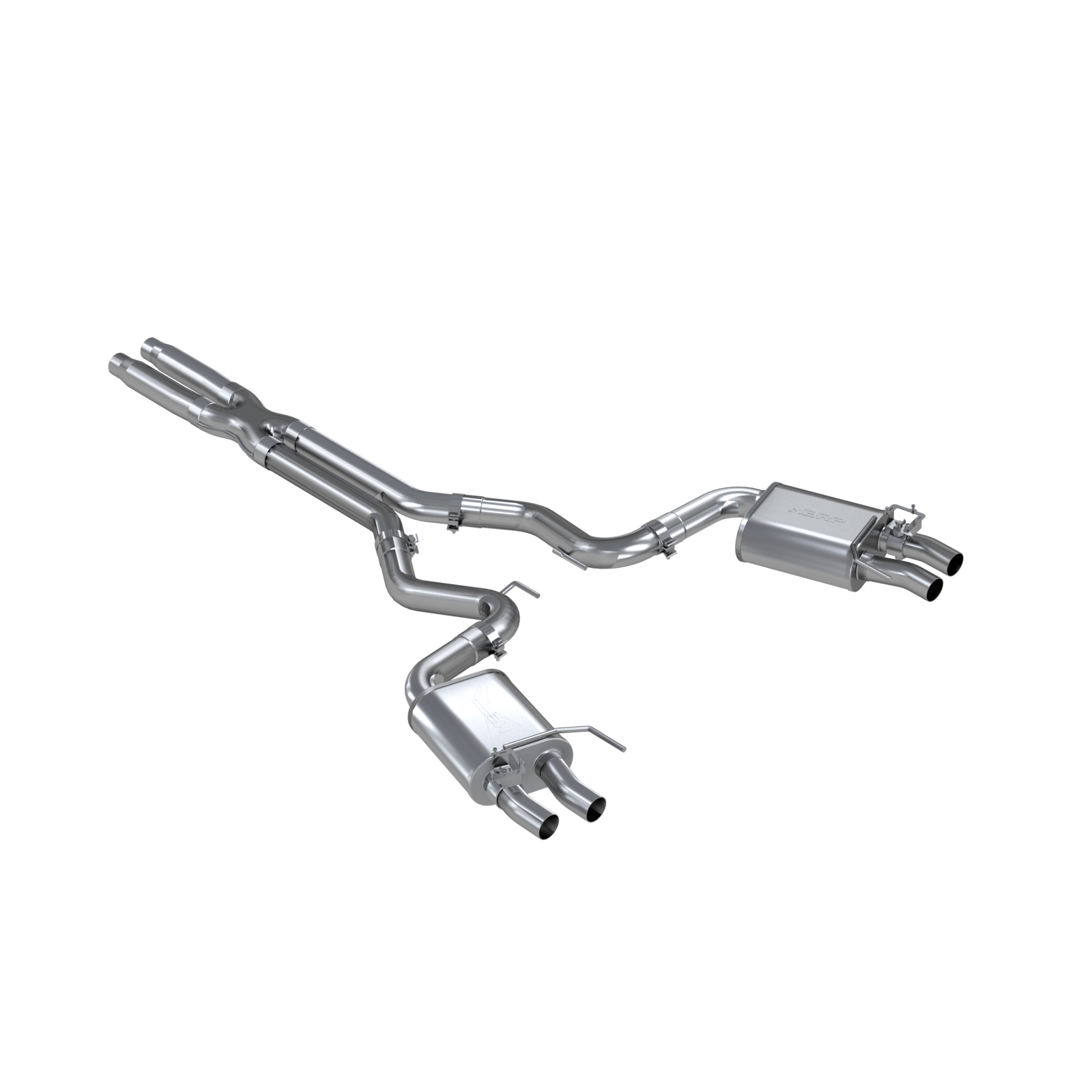 Mustang 3 in Cat Back Exhaust System Dual Quad Split Rear Exit For 16-20 Ford GT