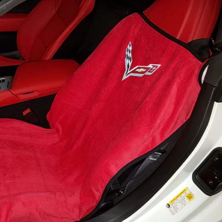 C8 Corvette Seat Armour Seat Cover/Seat Towels, Adrenalin Red, Stingray, Z51