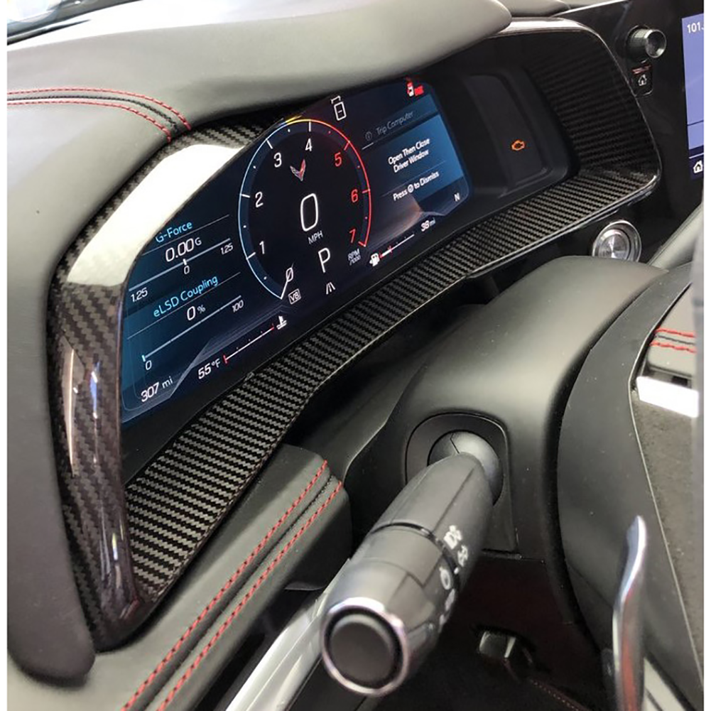 Corvette Speedometer Surround Bezel, High Gloss Carbon Fiber, C8 Stingray, Z51