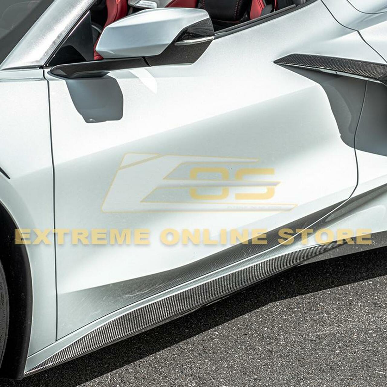 20-22+ Corvette Carbon Fiber Side Skirt Extension Kit EOS
