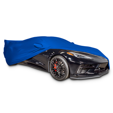 Corvette Ultraguard Stretch Satin Car Cover, Blue, Indoor, C8 Stingray, Z51