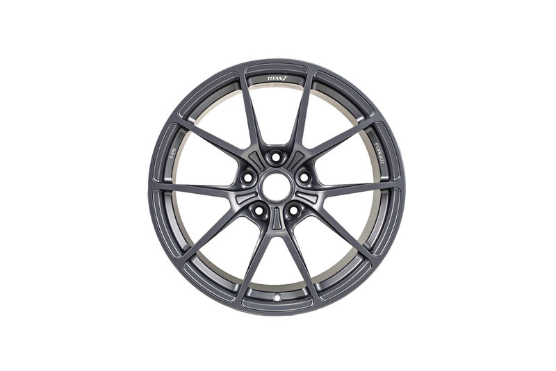 C8 Corvette Stingray Titan 7 T-P5 18x10.5 19x12 Wheels Titanium + Caps