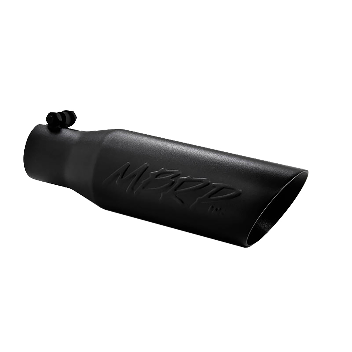 Exhaust Tip 3 1/2 in OD Dual Wall Angled 2 1/2 in Inlet 12 in Length Black Finis