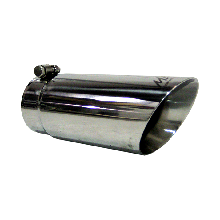 Exhaust Tip 4 in OD Dual Wall Angled 3 1/2 in Inlet 10 in Length T304 Stainless