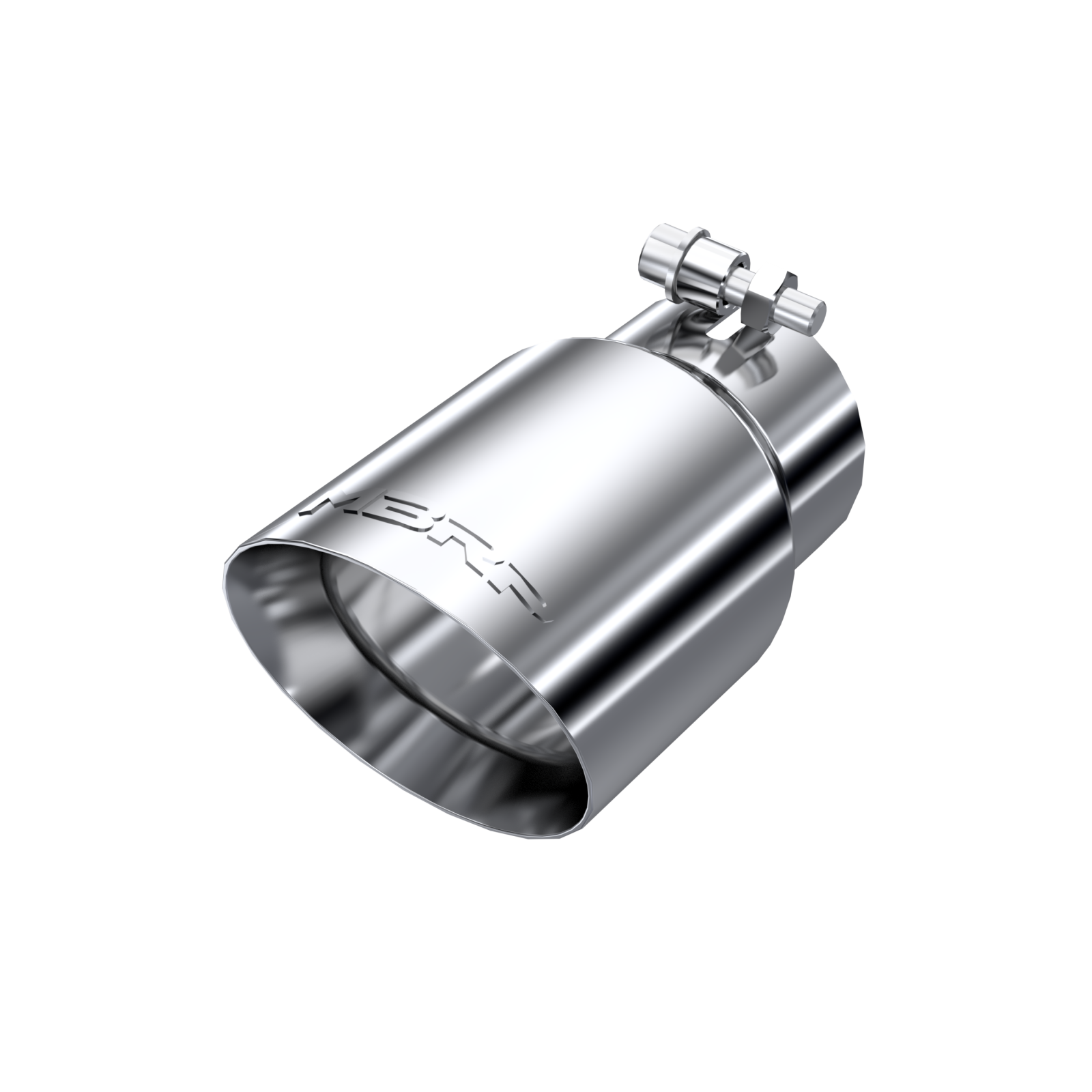 Exhaust Tip 4 in OD Dual Wall Angled Rolled End Fits Aluminized Steel 3 in Syste