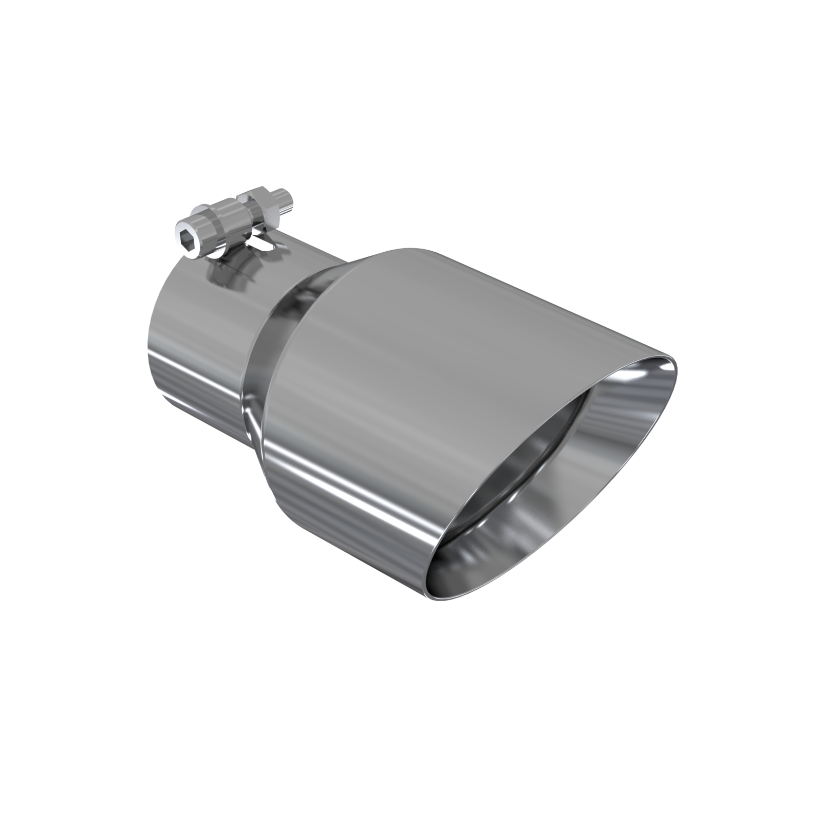 Exhaust Tip 4.5 in OD Dual Wall Angled 3 in Inlet 7.7 in Length T304 Stainless S