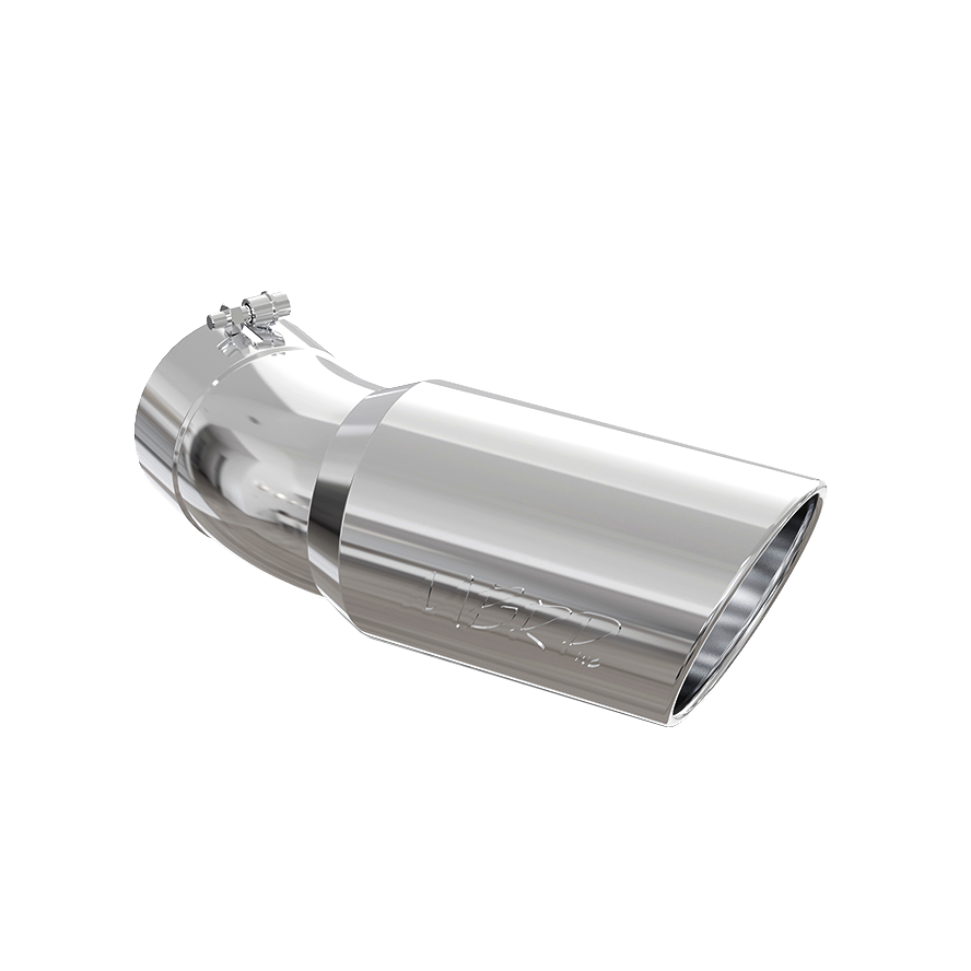 Exhaust Tip 6 in OD Angled Rolled End 5 in Inlet 15 1/2 in Length 30 Degree Bend