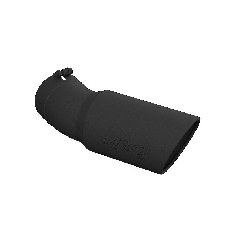 Exhaust Tip 6 in OD Angled Rolled End 5 in Inlet 15 1/2 in Length 30 Degree Bend
