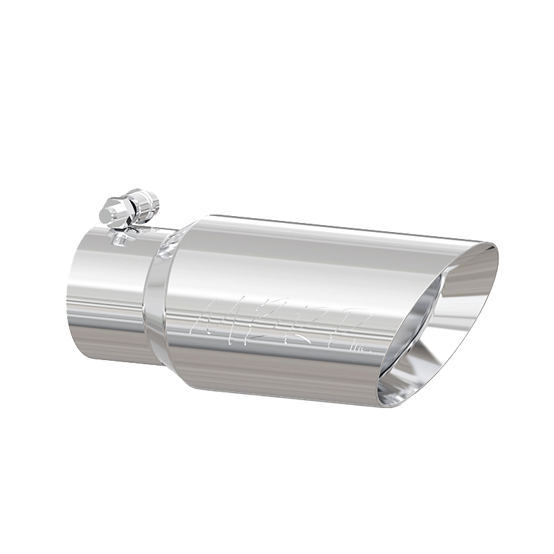Exhaust Tip 4 in OD Dual Wall Angled 3 in Inlet 10 in Length T304 Stainless Stee