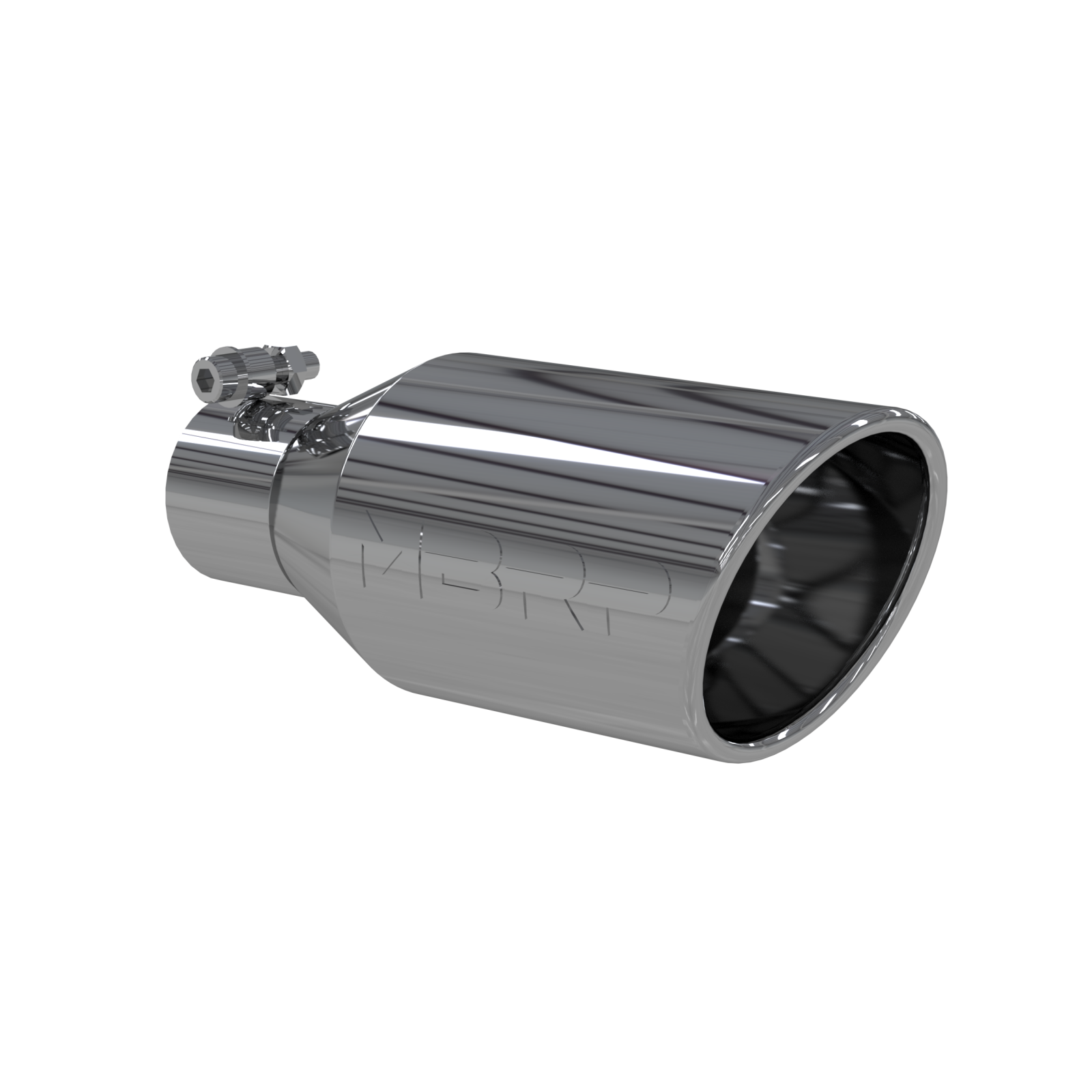 Exhaust Tip 4 1/2 in OD Single Wall Angle Rolled End 2.5 in Inlet 11 in Length T