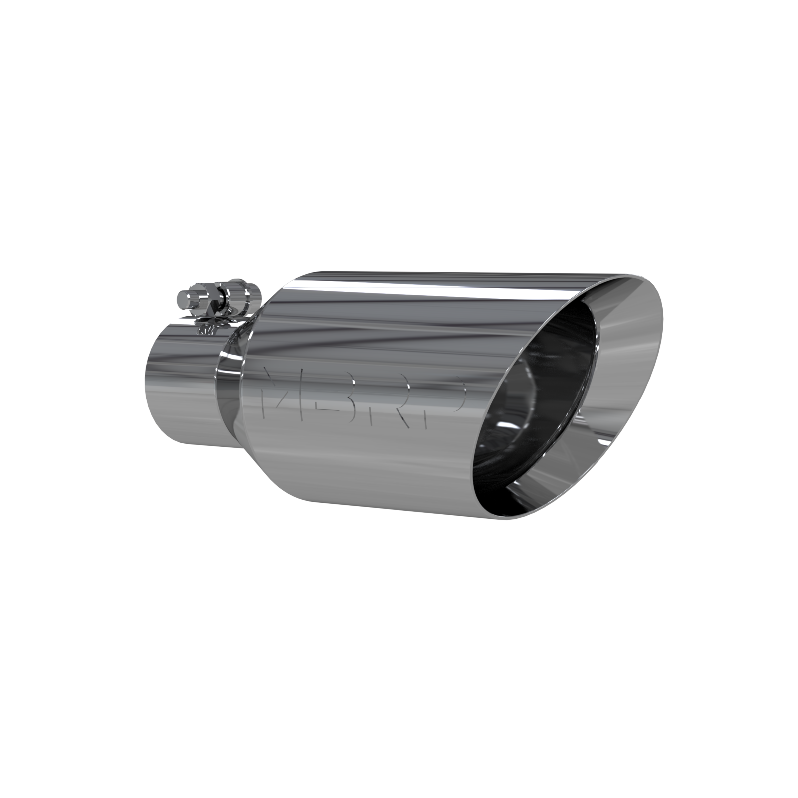 Exhaust Tip 4 1/2 in OD Dual Wall Angle Rolled End 2.5 in Inlet 11 in Length T30