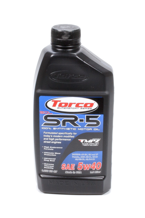 Torco Oil, SR-5 GDL Synthetic Motor Oil 5w40 1-Liter Bottle