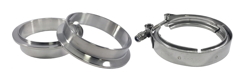 Torque Solution Stainless Steel V-Band Clamp & Flange Kit: 2" (50mm)