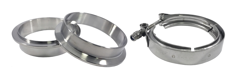 Torque Solution Stainless Steel V-Band Clamp & Flange Kit: 2.5" (63mm)