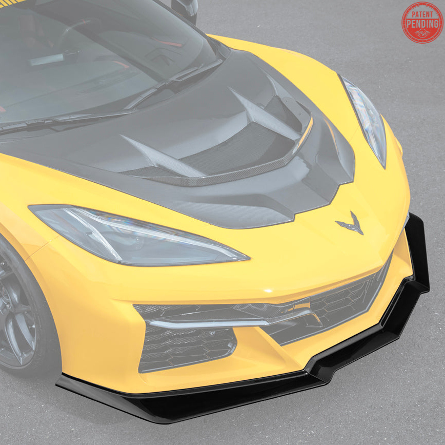 EOS C8 Corvette Z06 / E-Ray Dry Carbon Fiber Front Splitter [Z07 - Carbon Flash