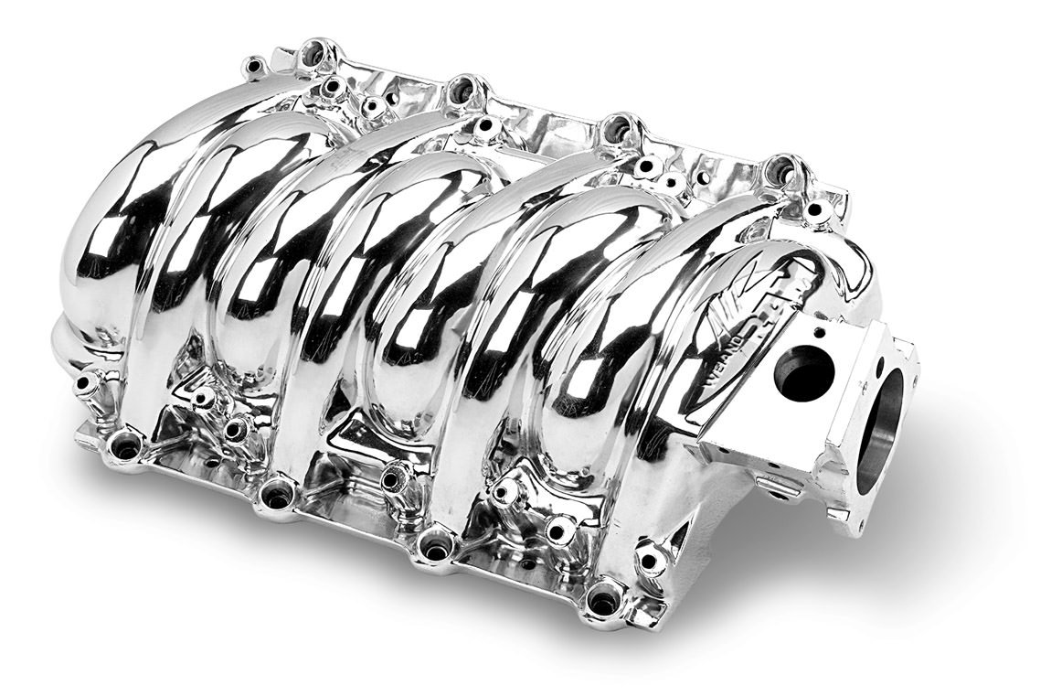 LS1 Intake Manifold, Throttle Body Flange, Multi Port, Aluminum, LS6 Polished Finish Weiand