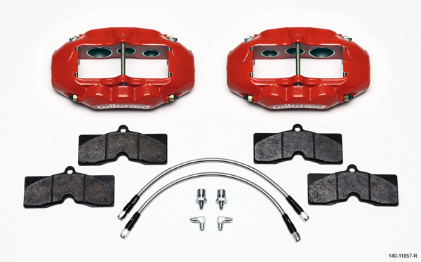 WILWOOD Caliper Kit D8-6 65-82 Corvette w/ Pads, Red Powder Coat,  Corvette 1965