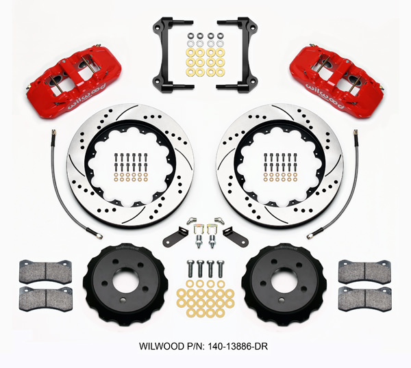 WILWOOD Front Brake Kit,  Red Powder Coat,  Mustang 2015-19, Kit