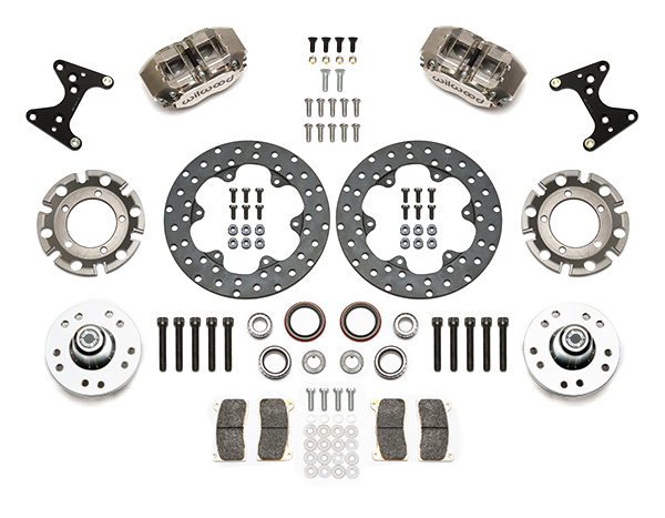 WILWOOD Brake System, Dynapro, Front, 4 Piston Caliper, 10.75" Drilled Steel Rotor, Offset Hub, Aluminum, Nickel Plate