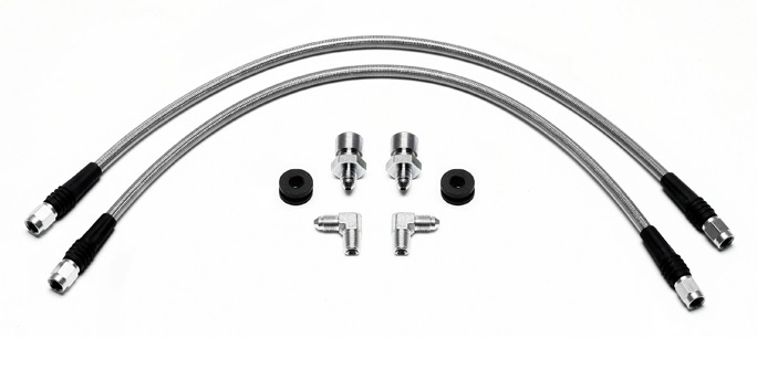 Willwood Brake Hose Kit, Flexline, DOT Approved, 16 in, 3 AN Hose, 3 AN Straight Inlet, 3 AN Straight Outlet, Fittings/