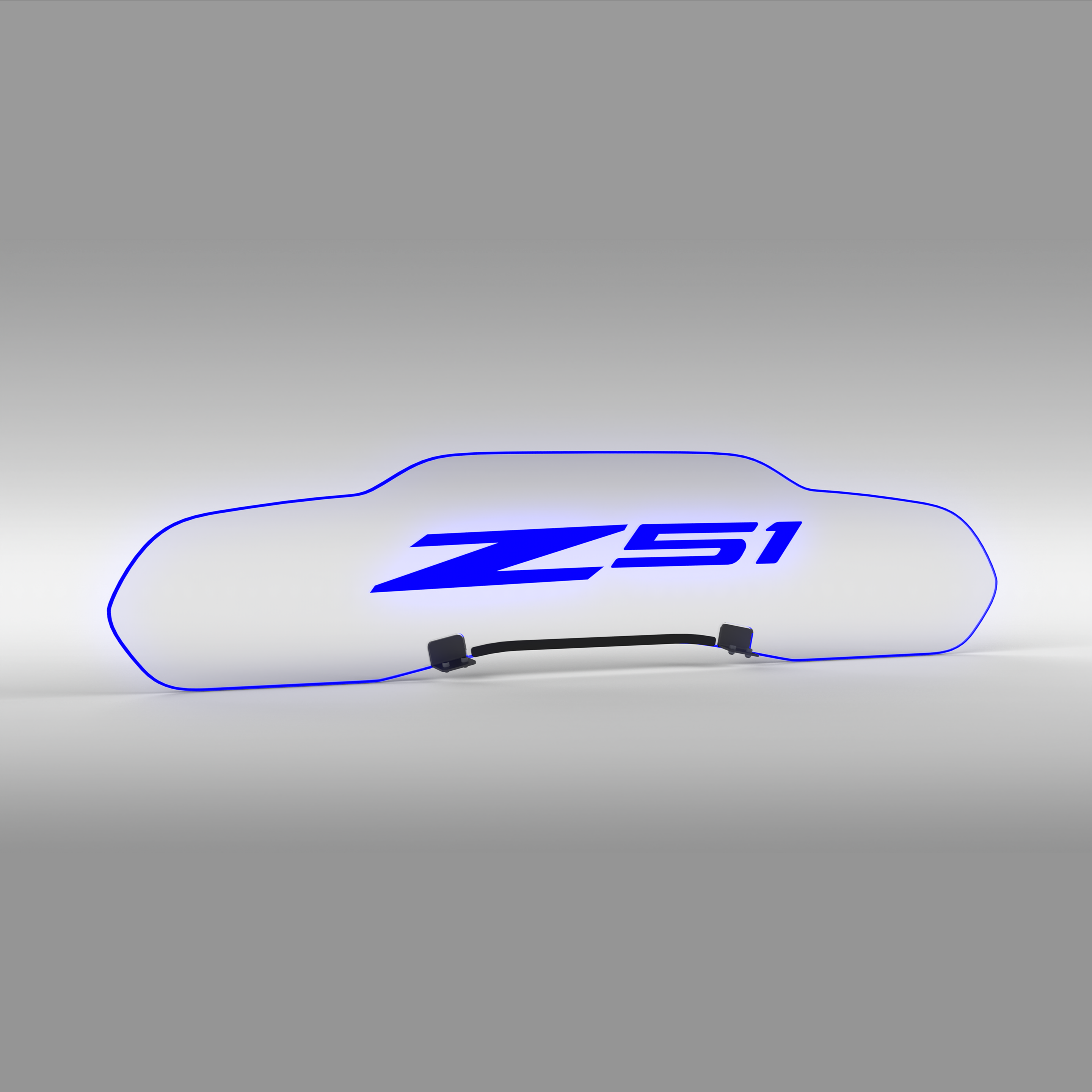 EOS WindRestrictor® C8 Coupe Rear Add On Glow Plate - Z51, Blue