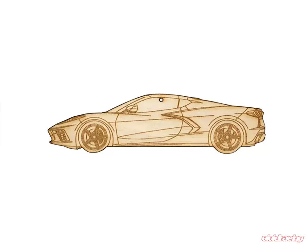 ZSPEC Design 5" Corvette C8 Style Laser-Engraved Wood Ornament