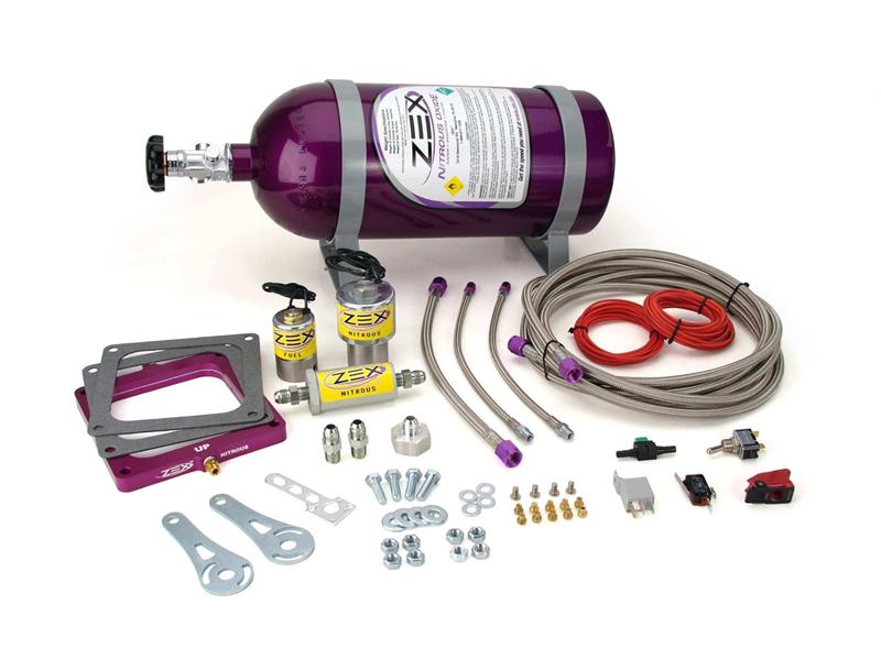 ZEX Race Square Flange Perimeter Plate Blackout Nitrous System w/ 10 lb Black Bottle, BlkRceSqFlangeKit, Corvette, Camaro and ot