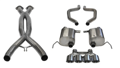 C7 Corvette Z06, CORSA Extreme Axle-Back Performance Exhaust System, Quad 4.5" Round Tips