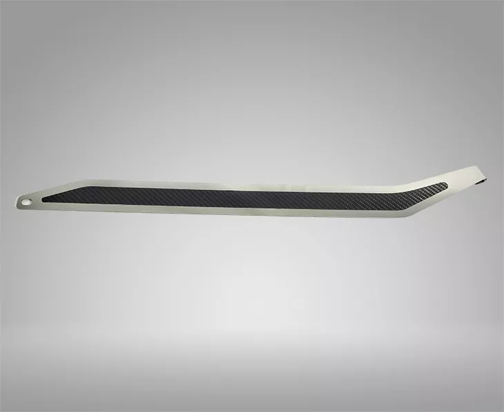 C7 Corvette Door Prop POLISHED/BRUSHED Stainless  'STINGRAY' w/ Carbon Fiber Inlay - Passentere Side ONLY
