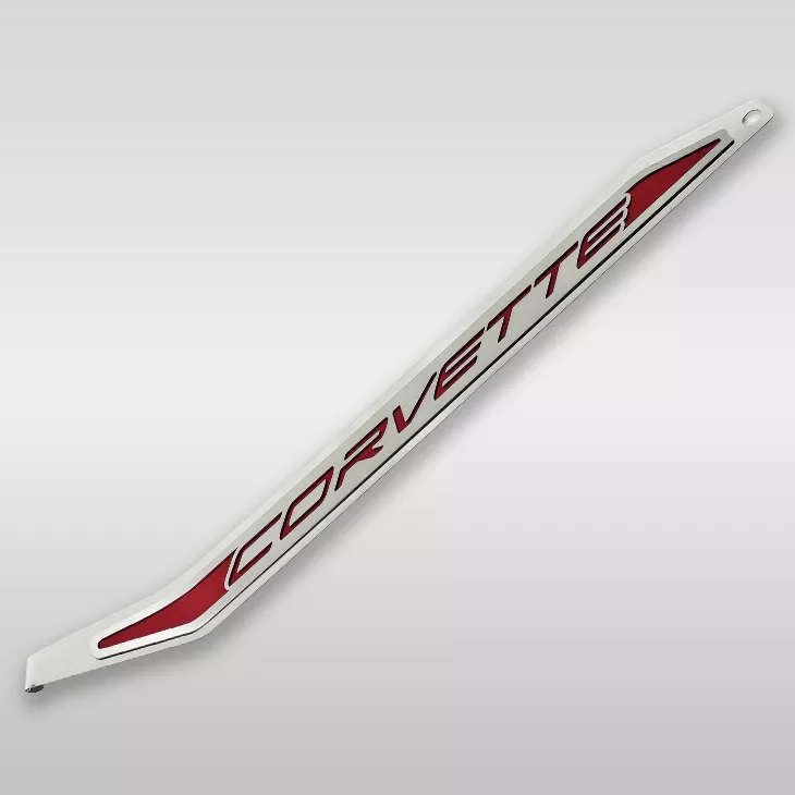 Corvette C8 Door Prop Polished/Brushed Stainless 'Corvette', Driver Side Only,