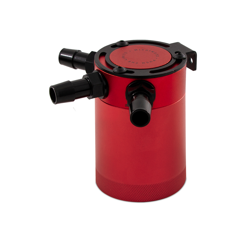 Mishimoto Compact Baffled Oil Catch Can, 3-Port, Red