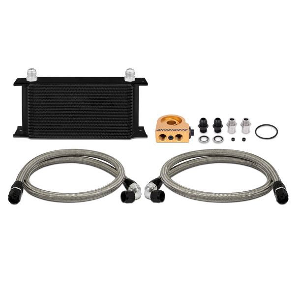 Mishimoto Universal Thermostatic 19 Row Oil Cooler Kit, Black