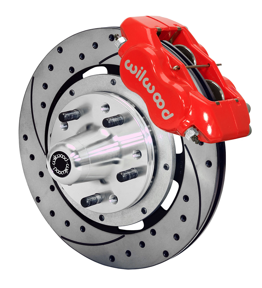 1953-1962 Corvette Wilwood Dynalite Front 12.19" Drilled Brake Kit Red