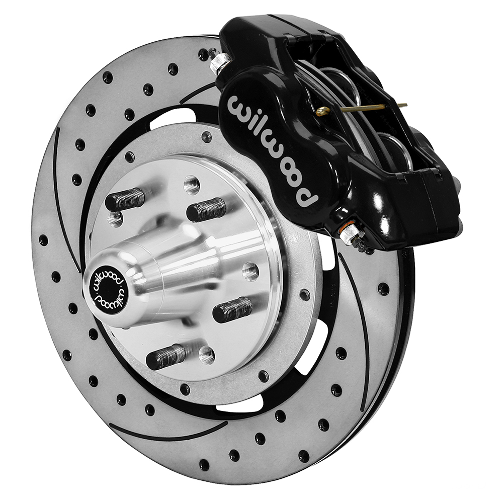 1963-1964 Corvette Wilwood Dynalite Front 12.19" Drilled Brake Kit Black