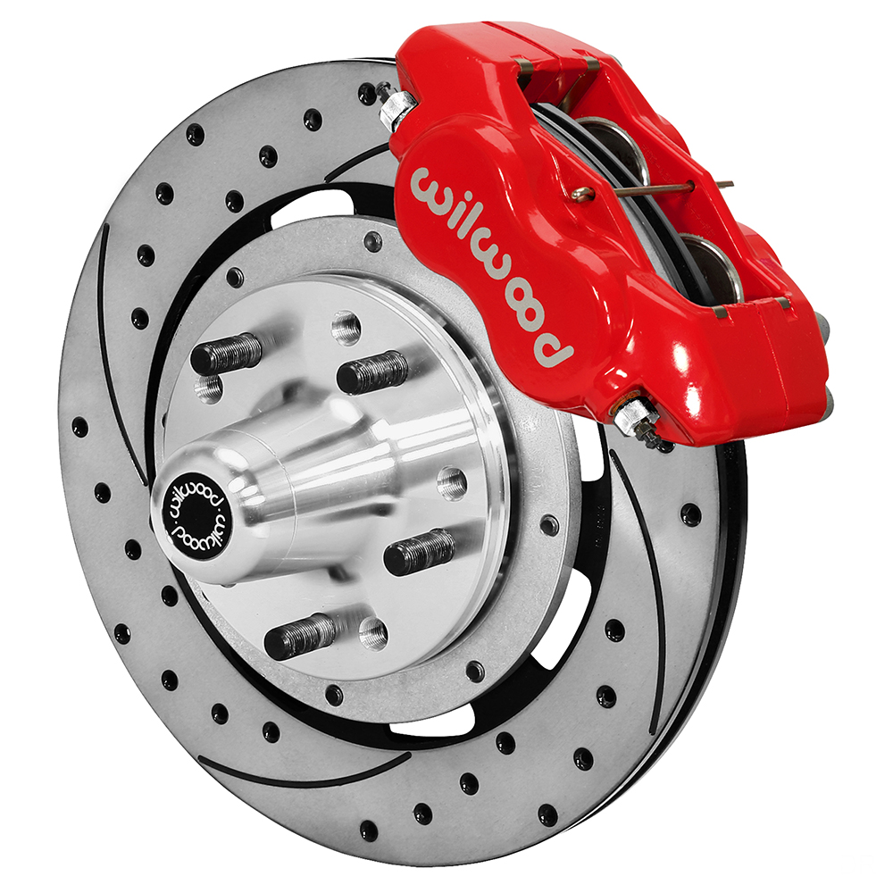 1963-1964 Corvette Wilwood Dynalite Front 12.19" Drilled Brake Kit Red