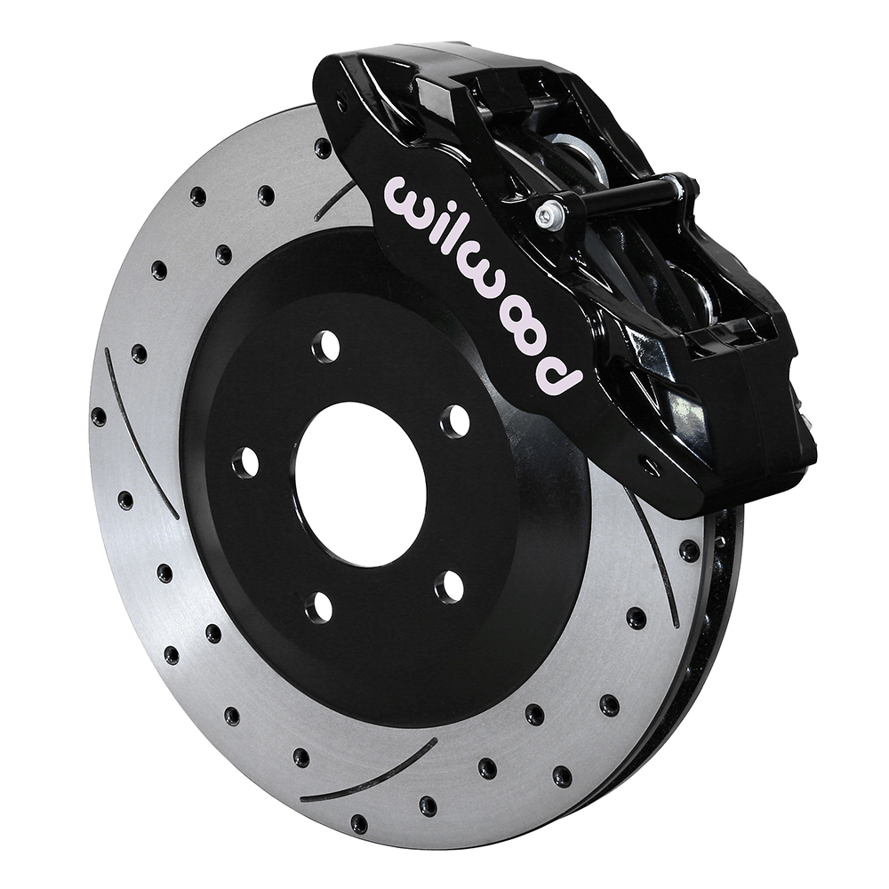 2005-2013 Corvette C6 Base Wilwood SLC56 Front 12.8" Drilled Brake Kit Black