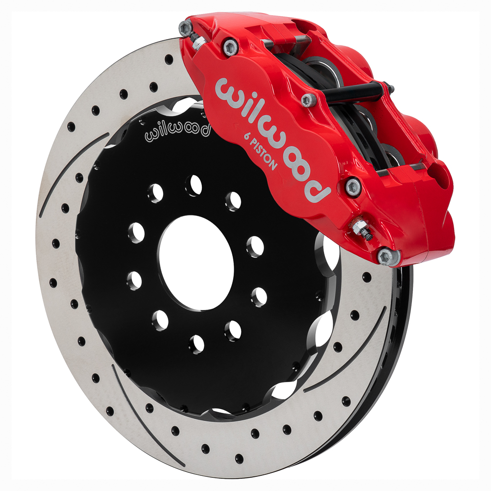 2014-2019 Corvette C7 Wilwood FNSL6R 13.06" Front Brake Kit Drilled/Slotted Red