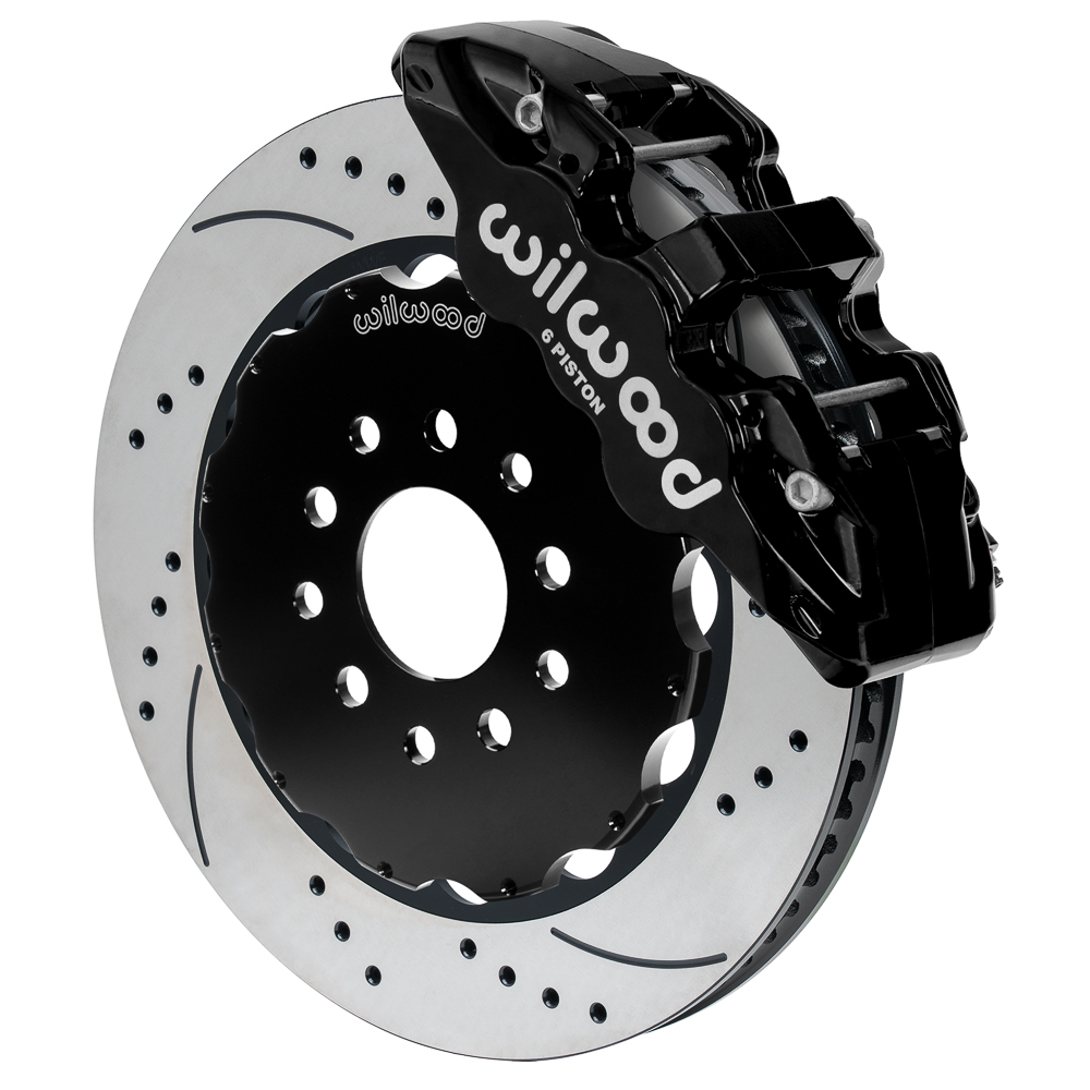 2014-2019 Corvette C7 Wilwood AERO6 14.00" Front Brake Kit Drilled/Slotted Black